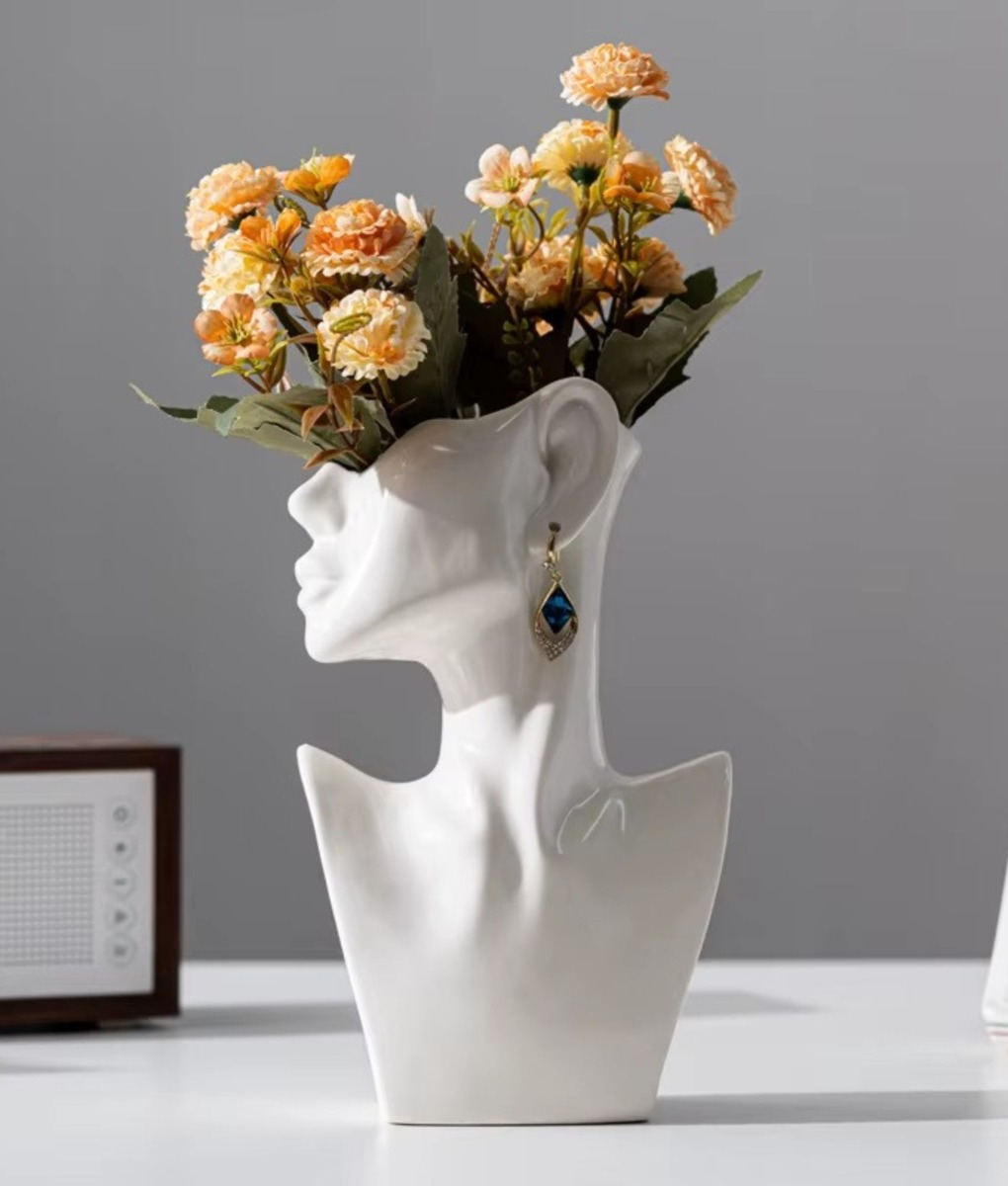 FLORERO JARRON ESTE TICO DECORATIVO CUERPO FLORES HOGAR JHN - 7