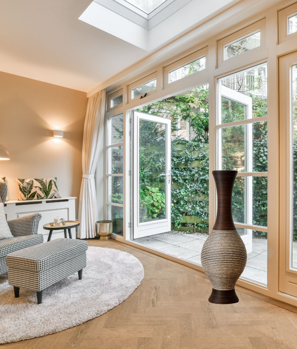 FLORERO DECORATIVO SOPORTE FLORES JARRON ALTO HOGAR 70CM JHN - 6