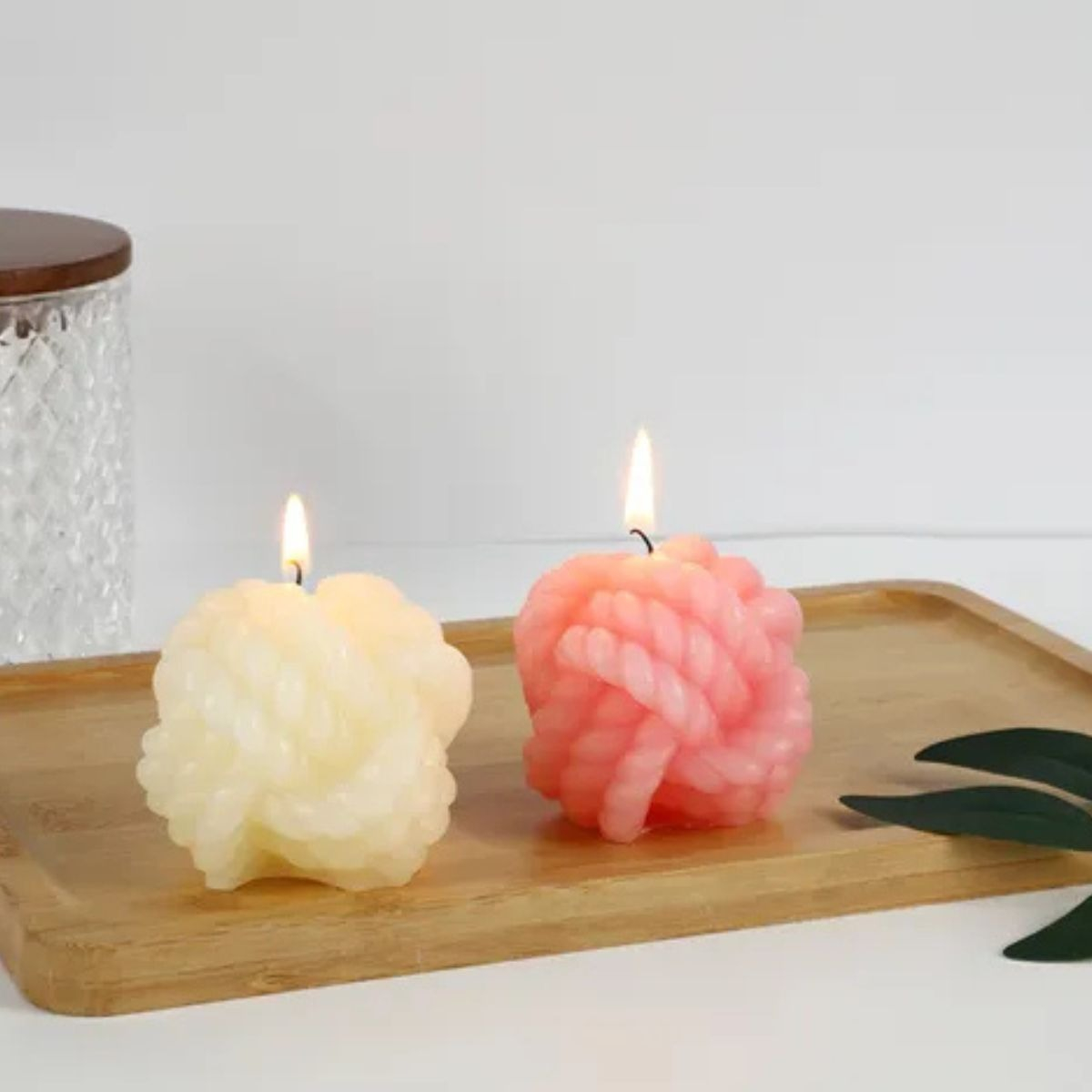 SET 4 VELAS AROMATICAS DECORATIVA FORMA BOLA HILO LAU - 7