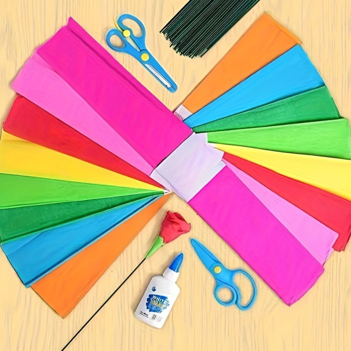SET 2 PACK PAPEL CREPE PLIEGUE X10 PZAS DECORA ESCOLAR LAU - 7