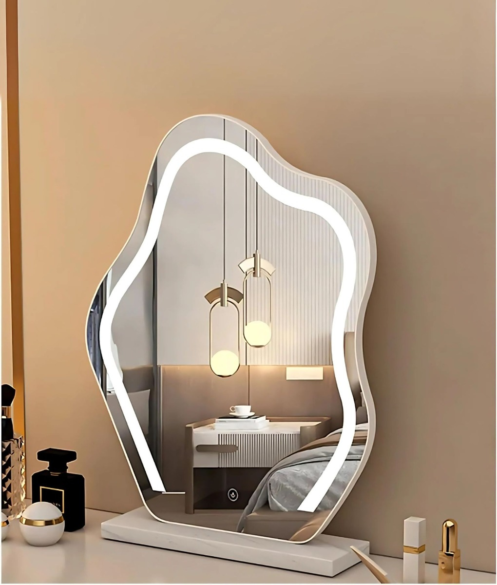 ESPEJO DECORATIVO MAQUILLAJE LUZ MESA TACTIL LED JHN - 6
