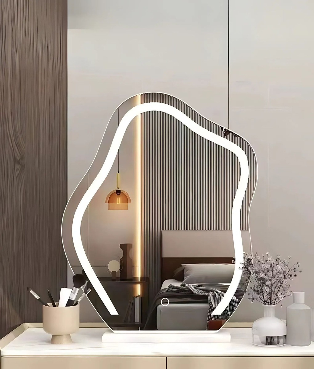 ESPEJO DECORATIVO MAQUILLAJE LUZ MESA TACTIL LED JHN - 8