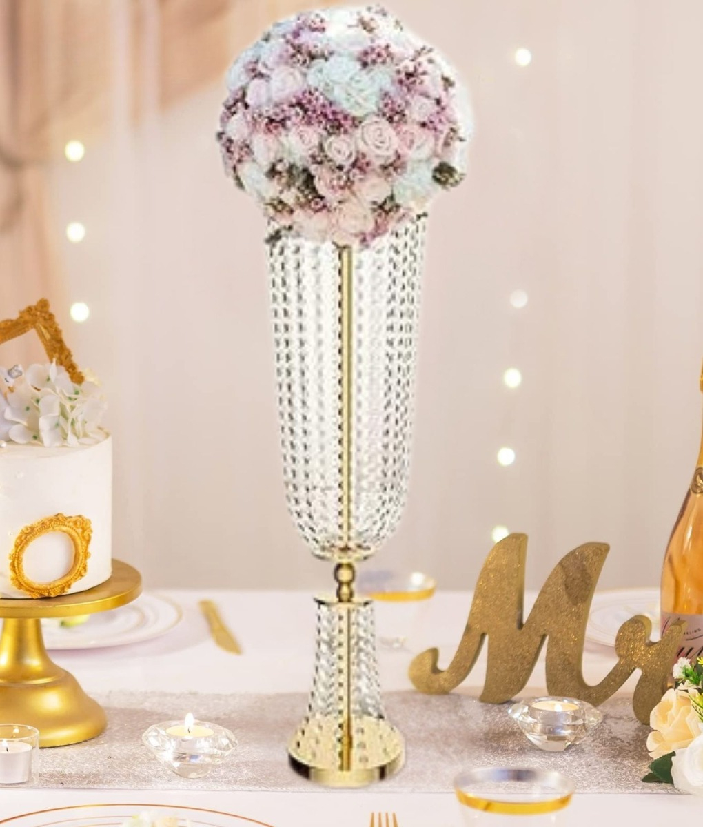 FLORERO DECORATIVO ALTO SOPORTE FLORES CENTRO MESA 82CM JHN - 6