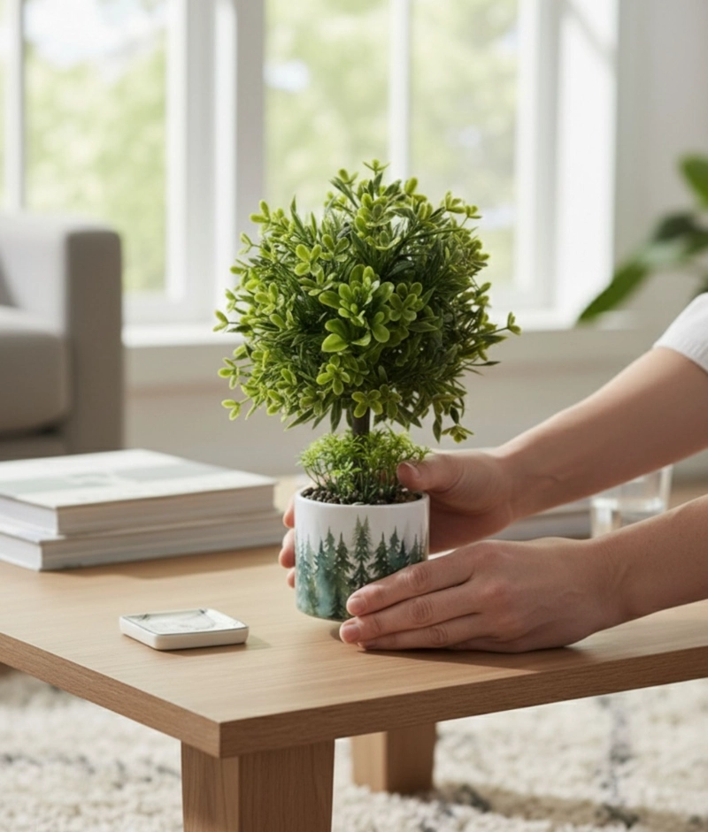 PLANTA ARTIFICIAL DECORATIVA ADORNO MODERNO ARBUSTO JHN - 6