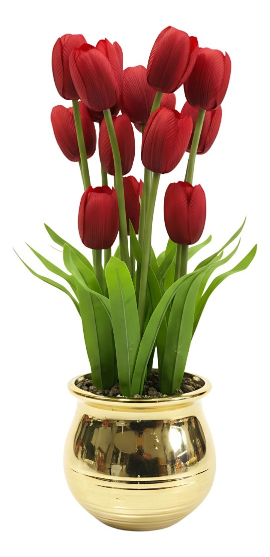 PLANTA ARTIFICIAL DECORATIVA TULIPANES ADORNO HOGAR JHN - 1