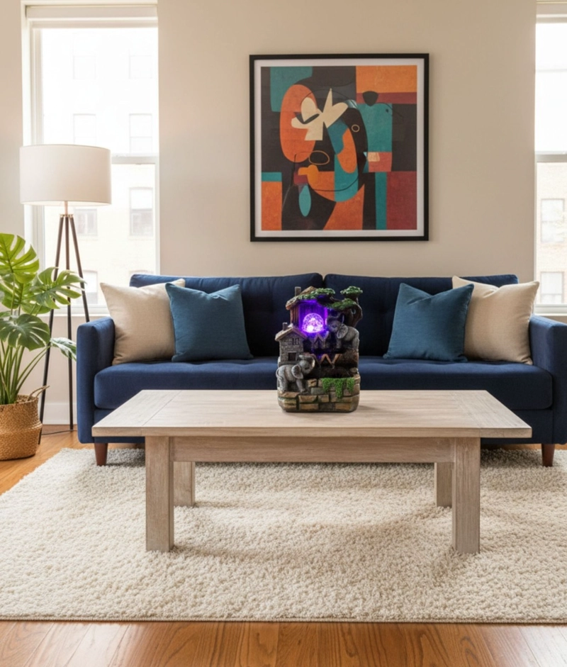 FUENTE AGUA DECORATIVA ADORNO MESA RELAJANTE HOGAR JHN - 7