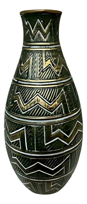 FLORERO DECORATIVO JARRON ADORNO E TNICO GEOME TRICO JHN - 1