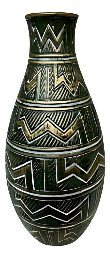 FLORERO DECORATIVO JARRON ADORNO E TNICO GEOME TRICO JHN - 3