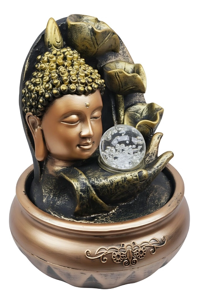 FUENTE AGUA BUDA MONJE ADORNO DECORATIVO MESA HOGAR JHN - 3