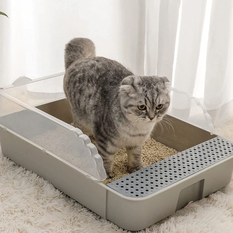 ARENERO CAJA PEQUEÑO ANTISALPICADURAS GATOS MASCOTAS LAU - 7