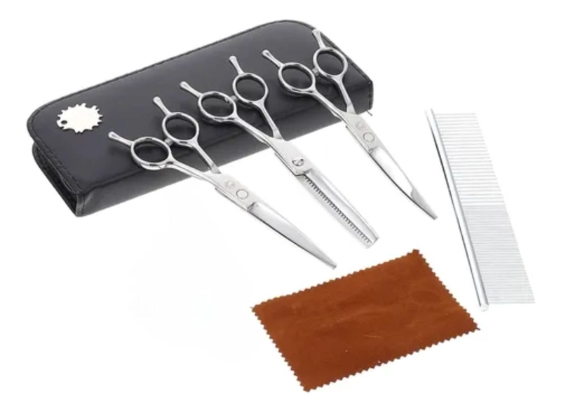 SET TIJERAS PROFESIONALES PARA ASEO Y CORTAUÑAS MASCOTA LAU - 1