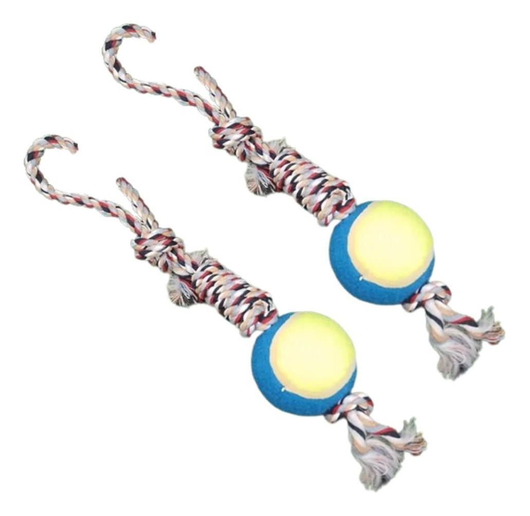 SET 4 JUGUETES DE CUERDA PELOTA DIVERTIDO MASCOTA PERROS LAU - 6
