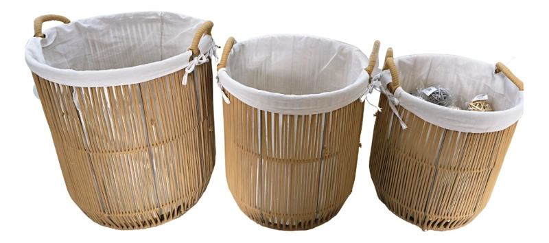SET 3 CESTOS ALMACENAMIENTO DECORATIVOS NATURAL HOGAR JHN - 1