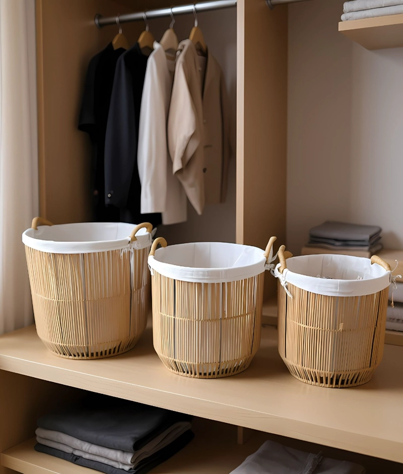 SET 3 CESTOS ALMACENAMIENTO DECORATIVOS NATURAL HOGAR JHN - 7