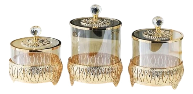 SET 3 FRASCOS DECORATIVOS MULTIFUNCIONAL ALMACENAMIENTO JHN - 1