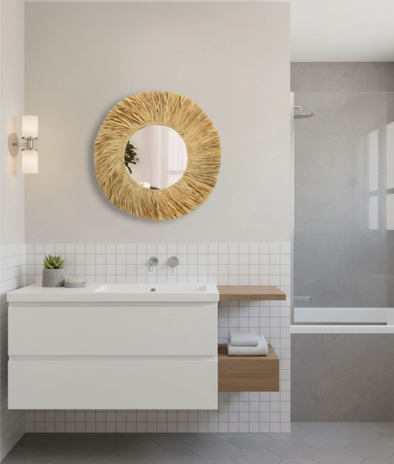 ESPEJO PARED DECORATIVO NATURALISTA MODERNO ADORNO HOGAR JHN - 10