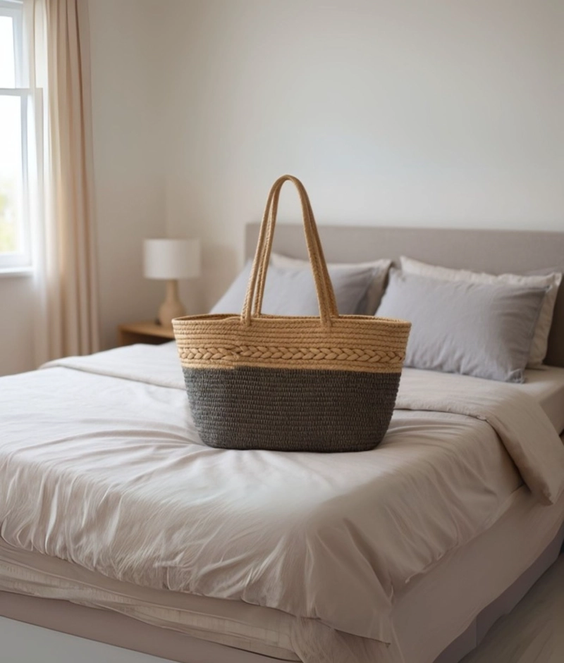 CARTERA BICOLOR BOLSO DISEÑO TEJIDO MINIMALISTA MODERNO JHN - 10