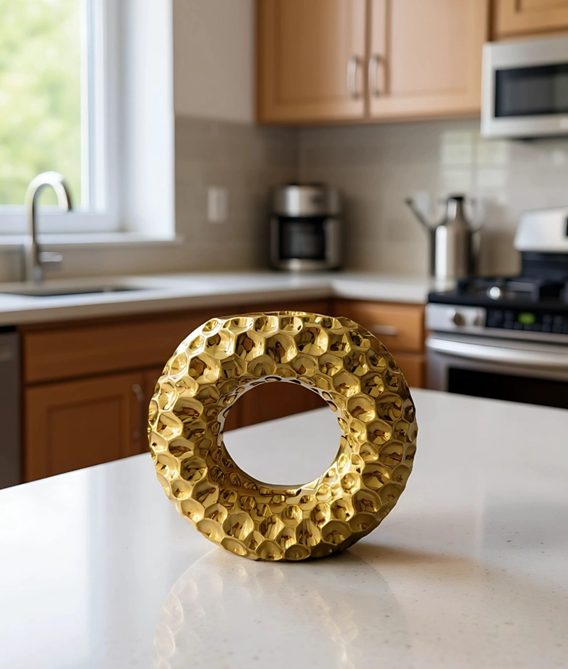 FLORERO DECORATIVO FORMA CIRCULAR MODERNO HOGAR JHN - 7