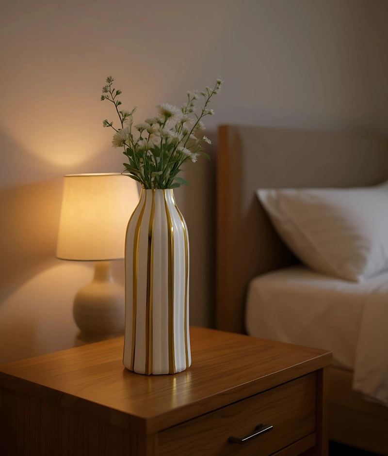 FLORERO DECORATIVO RAYAS MODERNO VERSATIL HOGAR JHN - 6