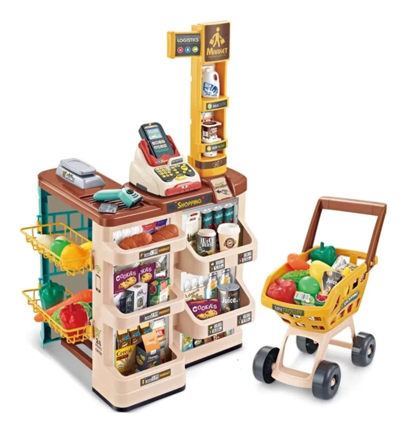 JUGUETE MINI MERCADO CARRITO COMPRAS DIVERTIDO NIÑOS LAU - 1