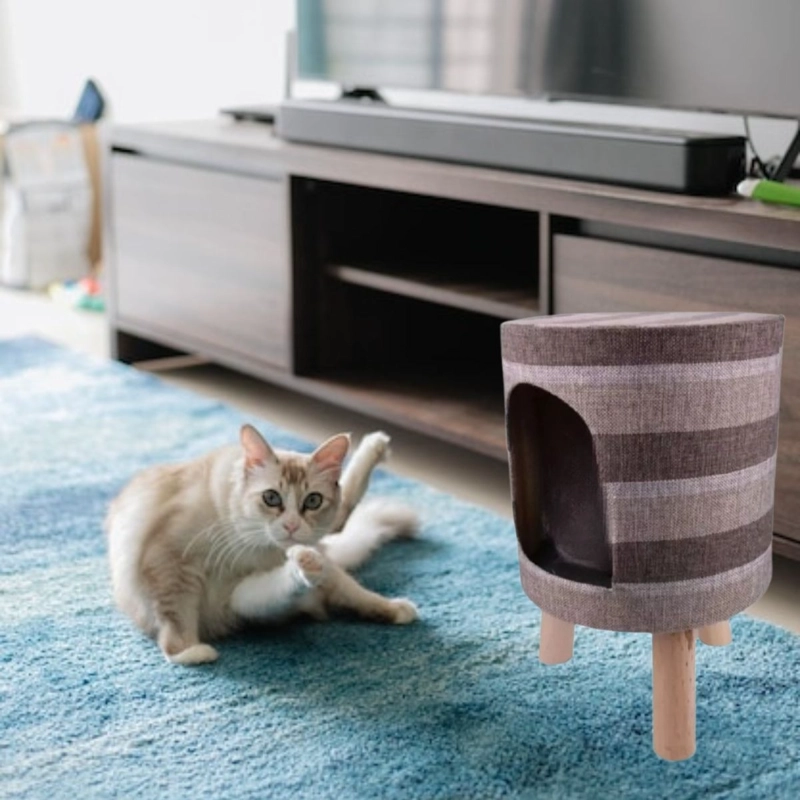 CASA TABURETE PARA GATOS PLEGABLE PEQUEÑA MASCOTAS LAU - 3