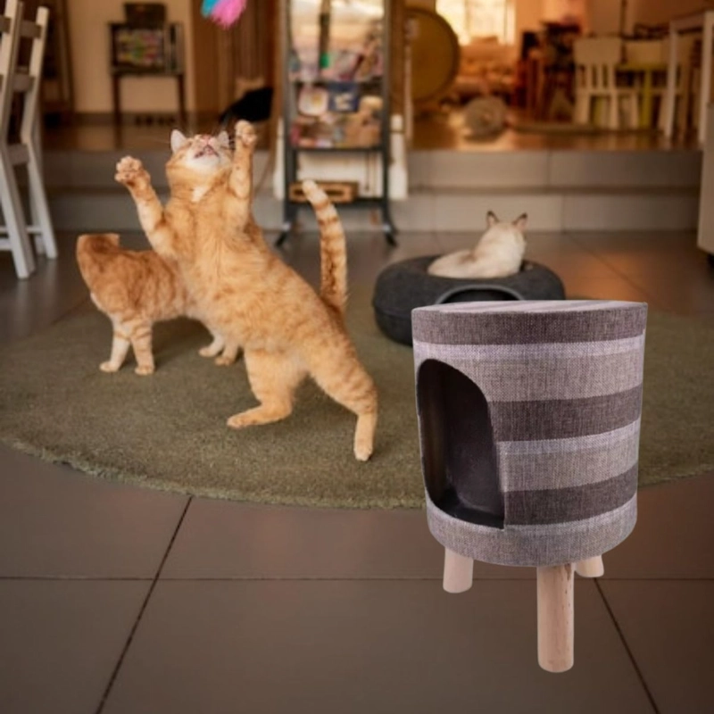 CASA TABURETE PARA GATOS PLEGABLE PEQUEÑA MASCOTAS LAU - 8
