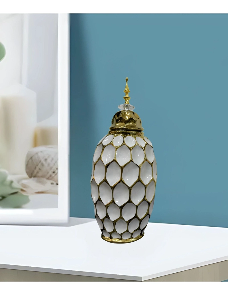 POTICHE JARRON DECORATIVO PATRON PANAL TEXTURA JHN - 5