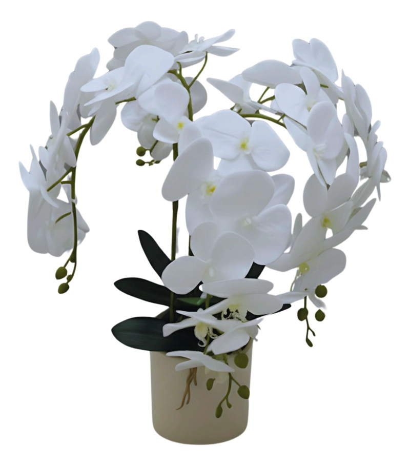 PLANTA ARTIFICIAL DECORATIVA ORQUIDEA BLANCA REALISTA JHN - 1