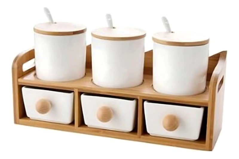 JUEGO RECIPIENTE ORGANIZADOR CONTENEDOR SOPORTE TAPA JHN - 1