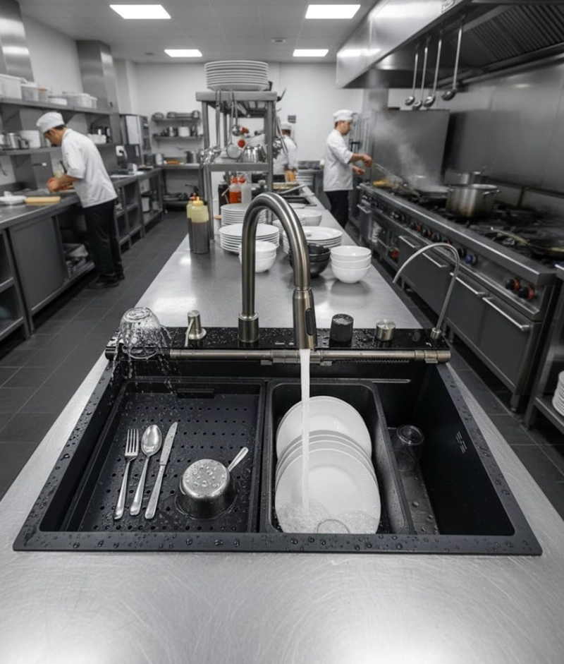 LAVAPLATOS COCINA FREGADERO MODERNO MULTIFUNCIONAL JHN - 8
