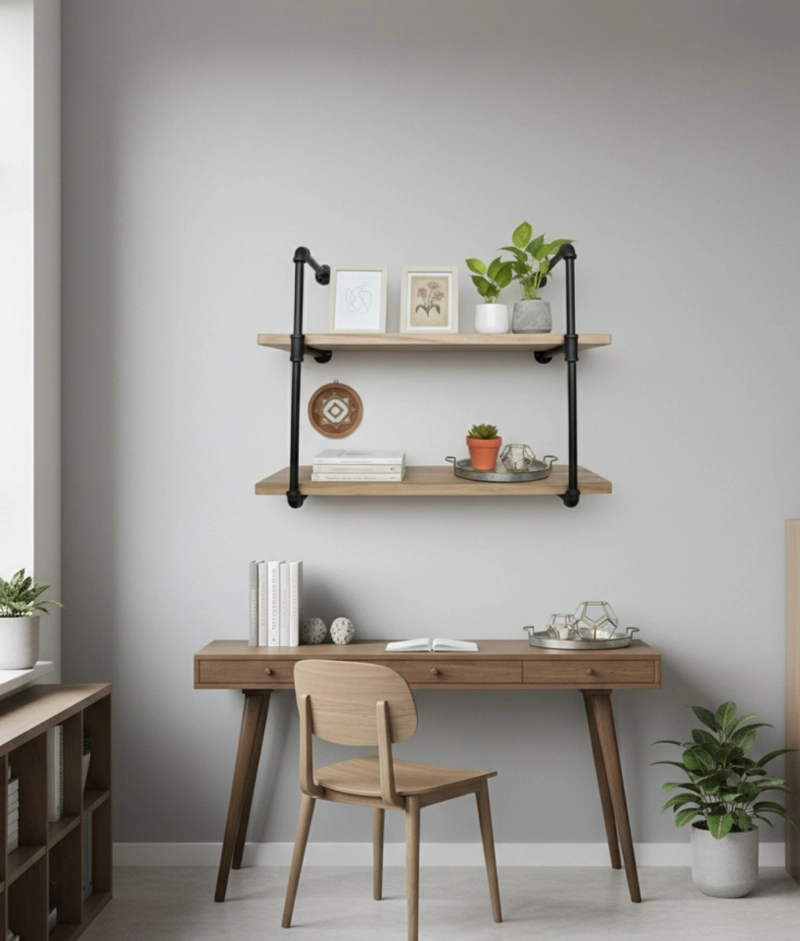 ESTANTE PARED DISEÑO INDUSTRIAL ALMACENAMIENTO HOGAR JHN - 9