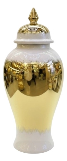 POTICHE DECORATIVO TAPA ESTILO GLAMOUR REGENCIA LUJO JHN - 1
