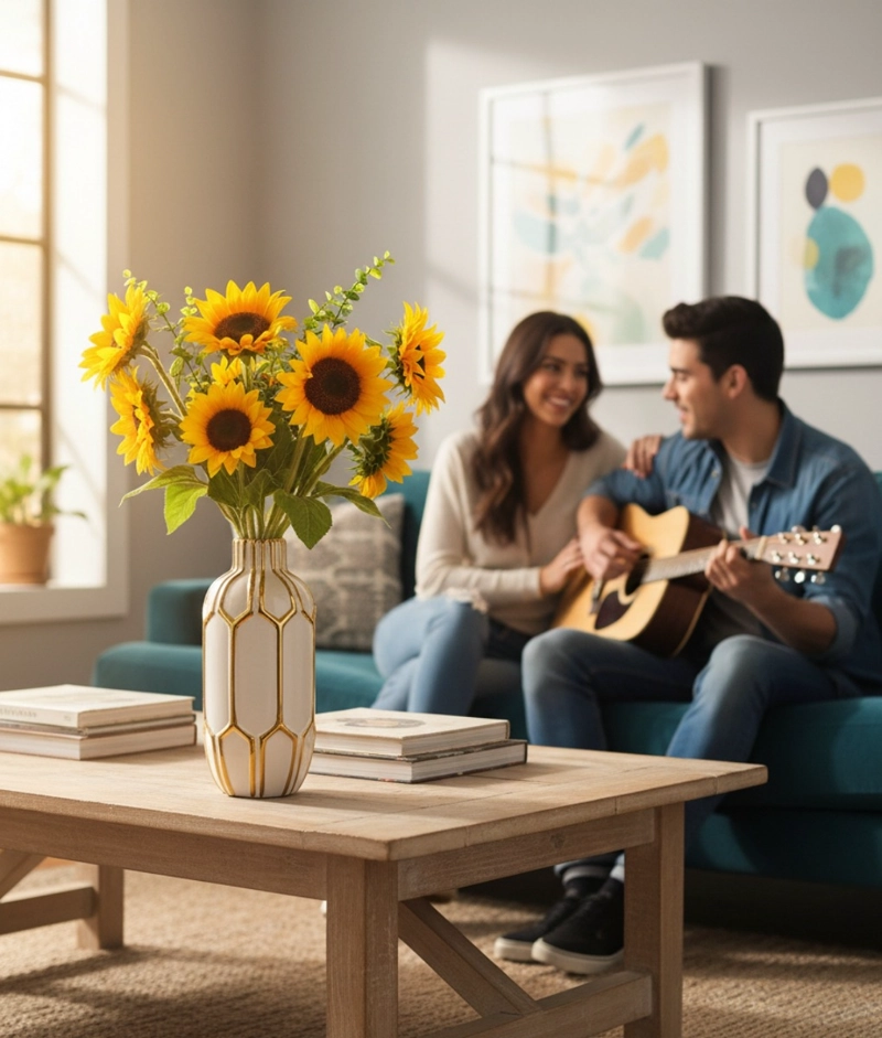 FLORERO JARRON DECORATIVO LUJO GEOME TRICO FUSION ARTE JHN - 6