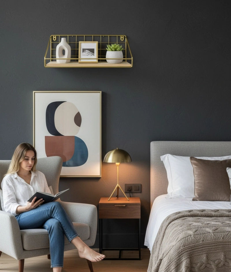 ESTANTE PARED REPISA DISEÑO MODERNO ALMACENAMIENTO JHN - 5