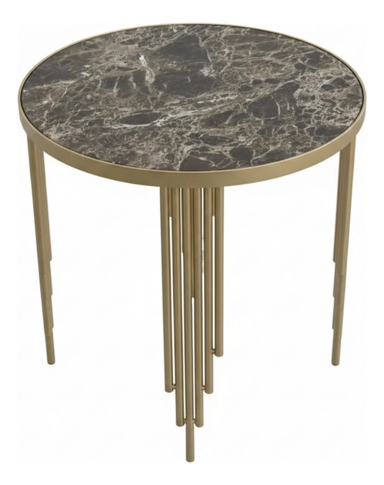 MESA AUXILIAR REDONDA DISEÑO GEOME TRICO ELEGANTE JHN - 1
