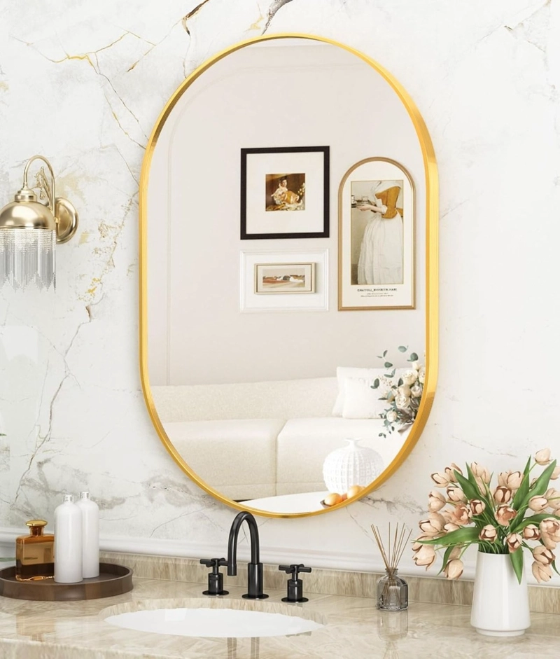ESPEJO DECORATIVO OVALADO PARED ESTILO NORDICO ADORNO JHN - 8