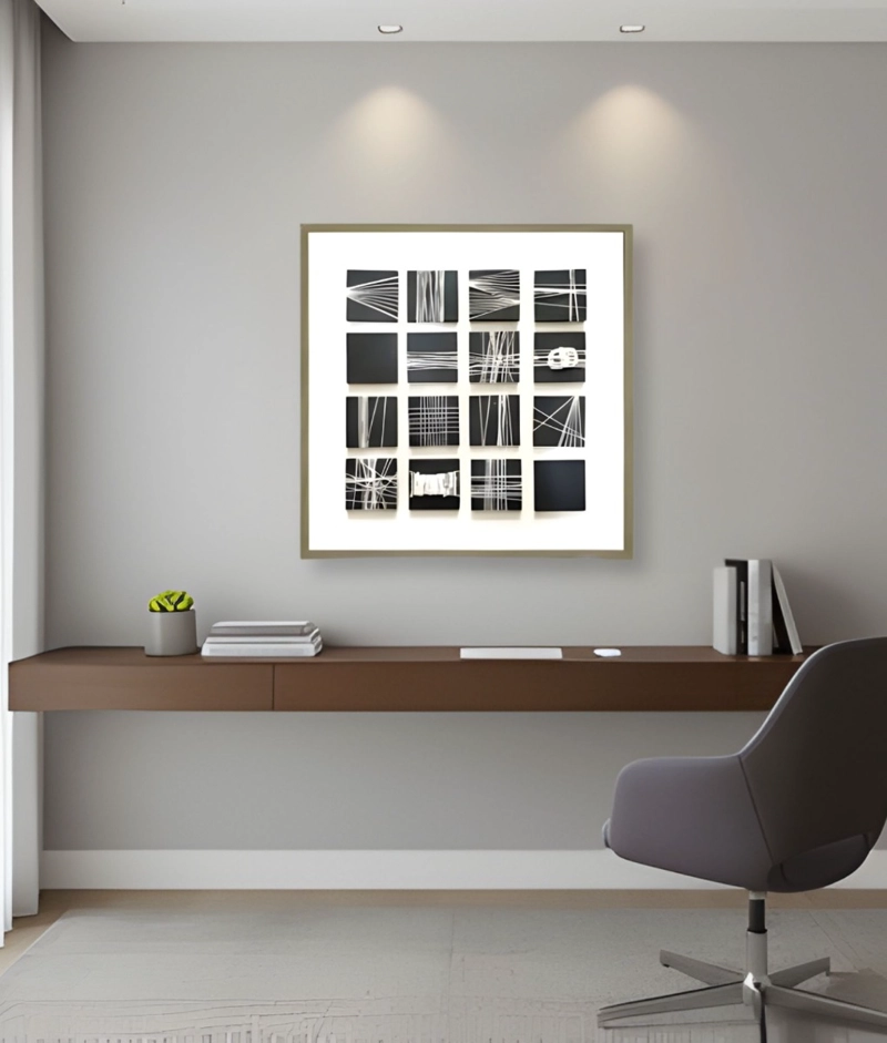 CUADRO DECORATIVO ABSTRACTO CUERDAS ADORNO ARTE PARED JHN - 2