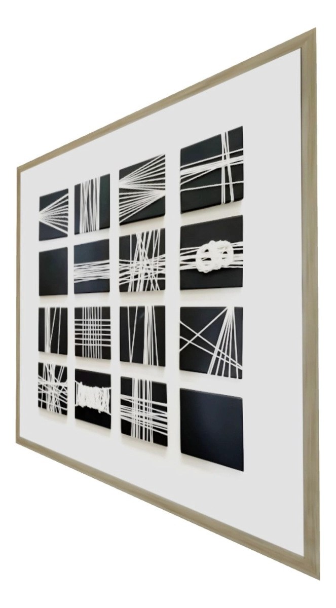 CUADRO DECORATIVO ABSTRACTO CUERDAS ADORNO ARTE PARED JHN - 3