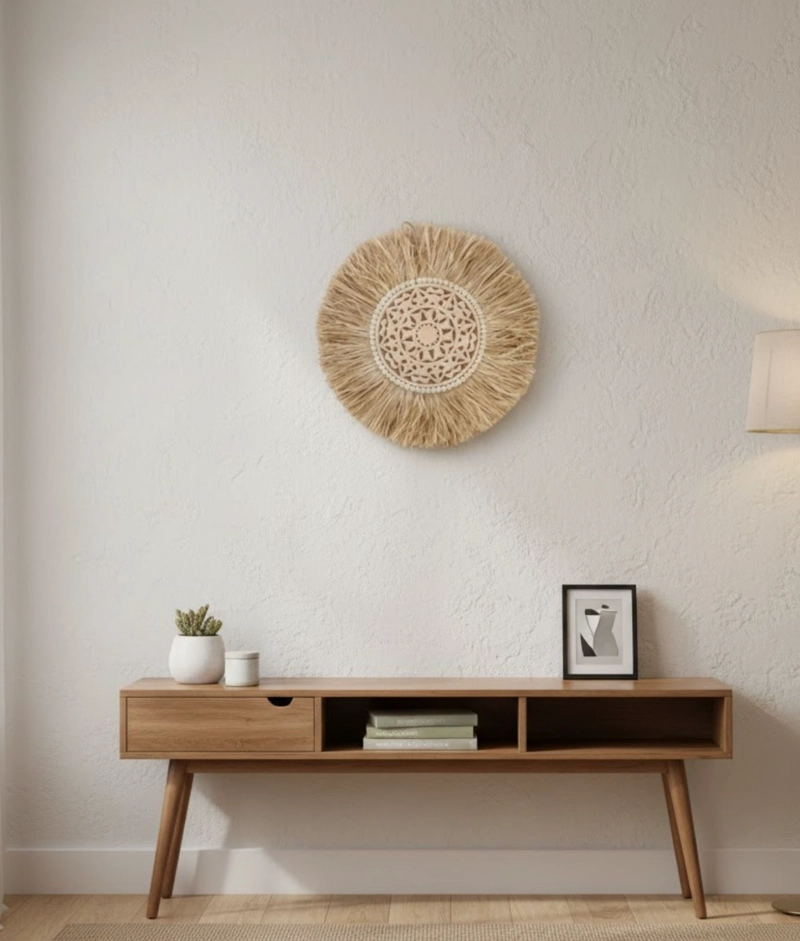 ADORNO PARED CIRCULAR TEXTURIZADO CUADRO PIEZA CENTRAL JHN - 9