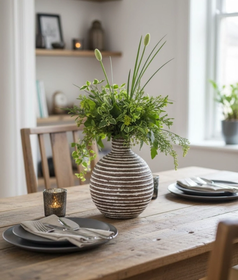 FLORERO DECORATIVO JARRON MODERNO ESTILO ARTESANAL JHN - 10
