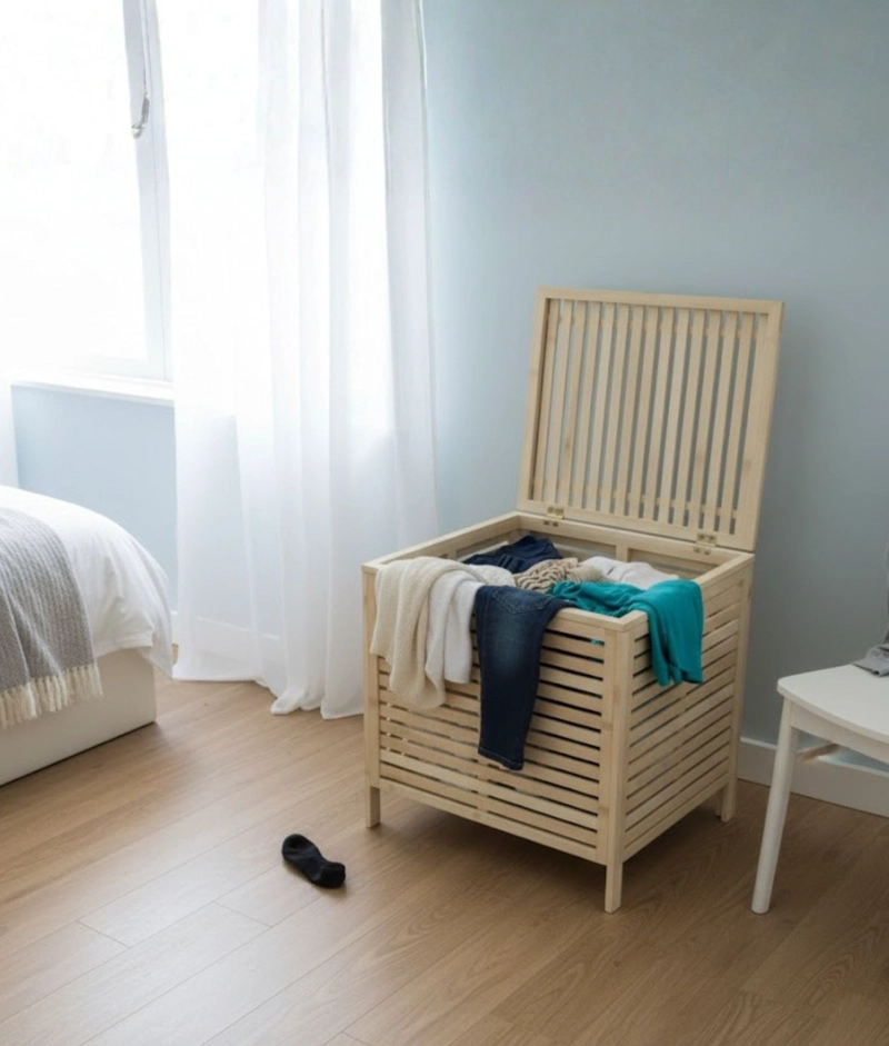 CANASTO ROPA ORGANIZADOR ALMACENAMIENTO CESTO TAPA JHN - 10