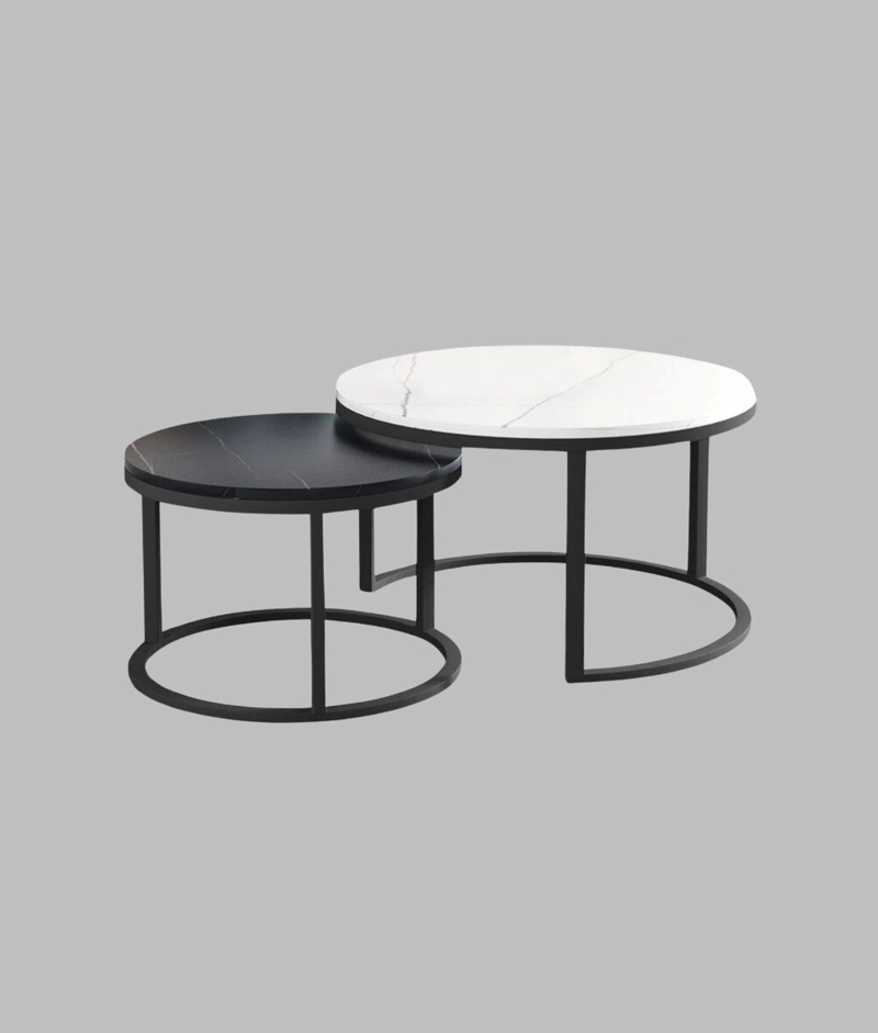 SET 2 MESA CENTRO DECORATIVA AUXILIAR HOGAR COMBINADA JHN - 1