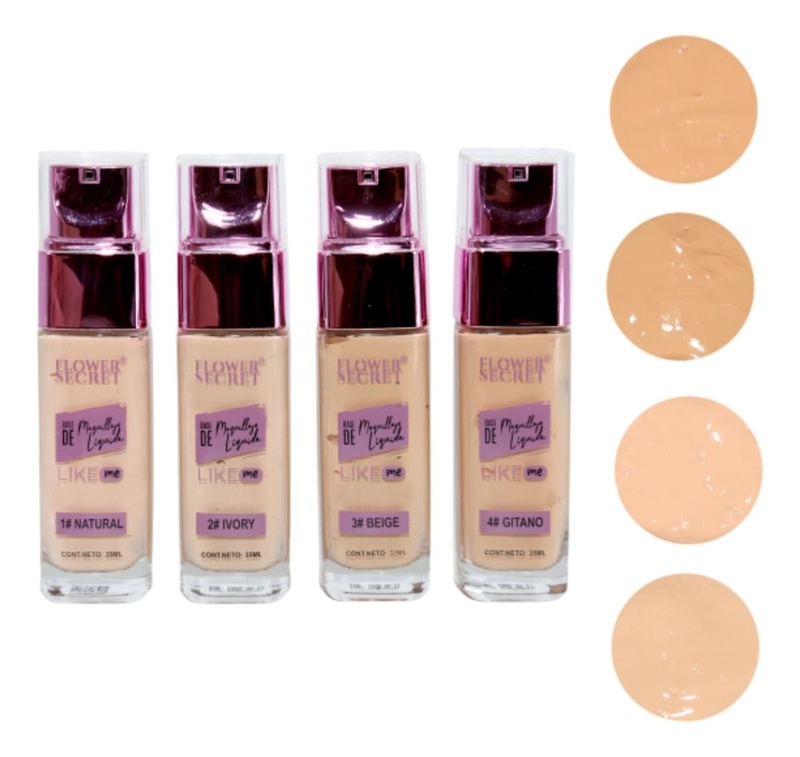 PACK 12 BASES DE MAQUILLAJE LIKE ME 35ML LIQUIDA LIGERA LAU - 4