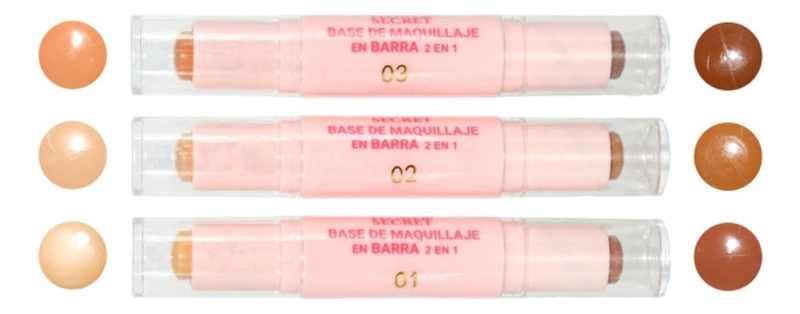 PACK 24 BASES DE MAQUILLAJE CORRECTORA 2EN1 BARRA LAU - 4