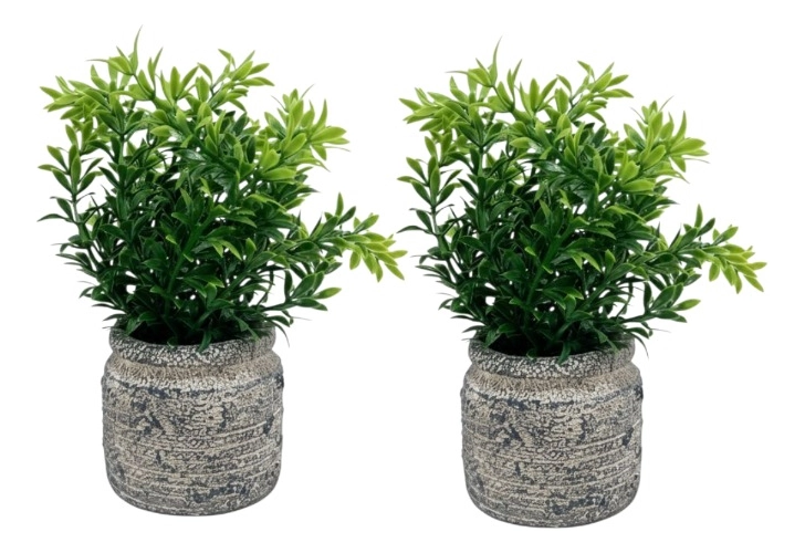SET 2 PLANTAS ARTIFICIALES ARBUSTO FOLLAJE RUSTICO JHN - 3