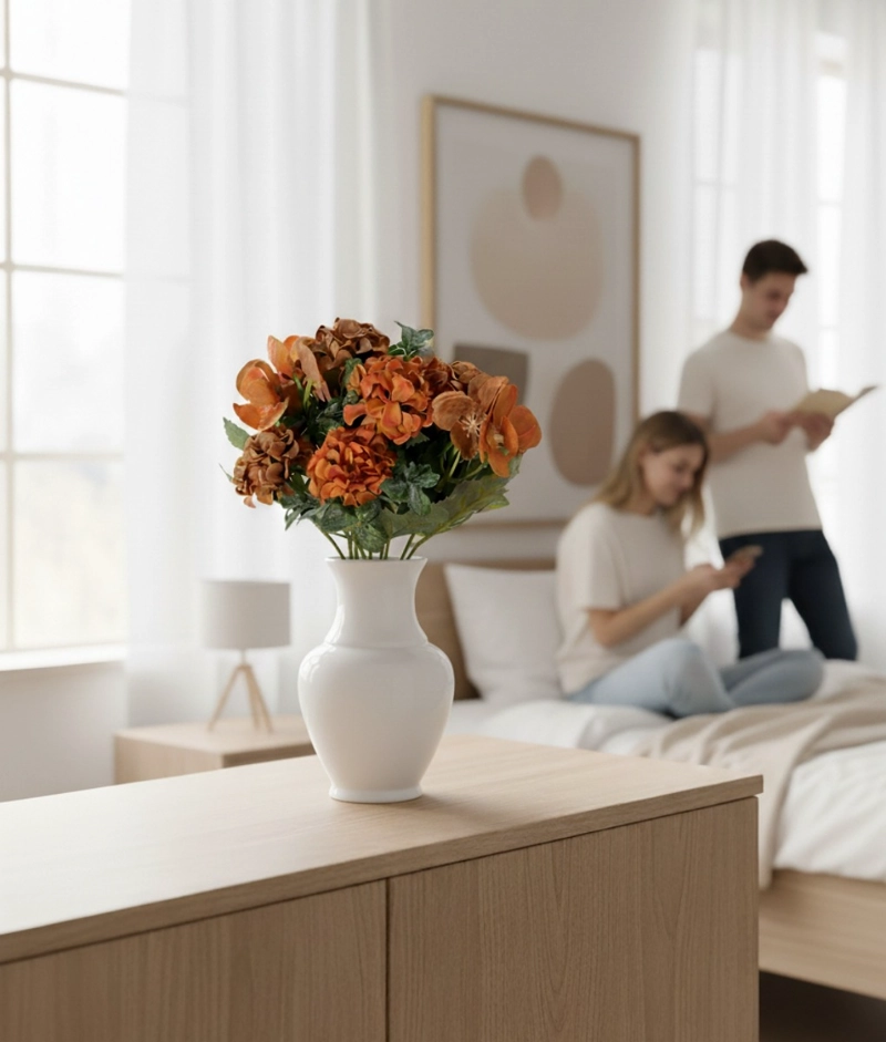 SET 4 RAMO FLORES ARTIFICIALES DECORACION HOGAR ADORNO JHN - 5