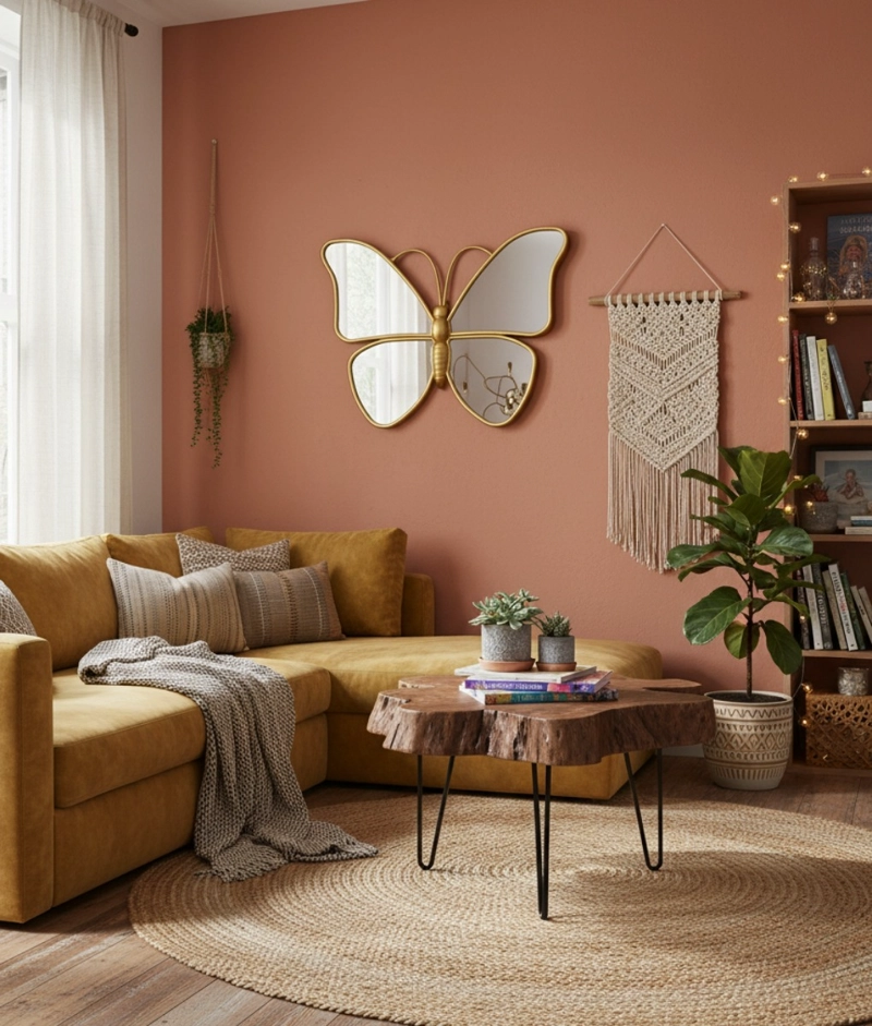 ESPEJO DECORATIVO FORMA MARIPOSA ADORNO PARED HOGAR JHN - 7
