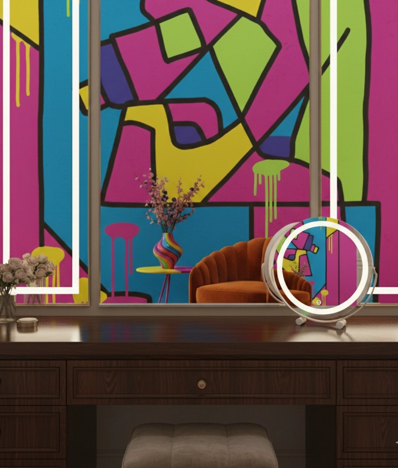ESPEJO DECORATIVO TOCADOR DISEÑO INTELIGENTE ILUMINACION JHN - 8