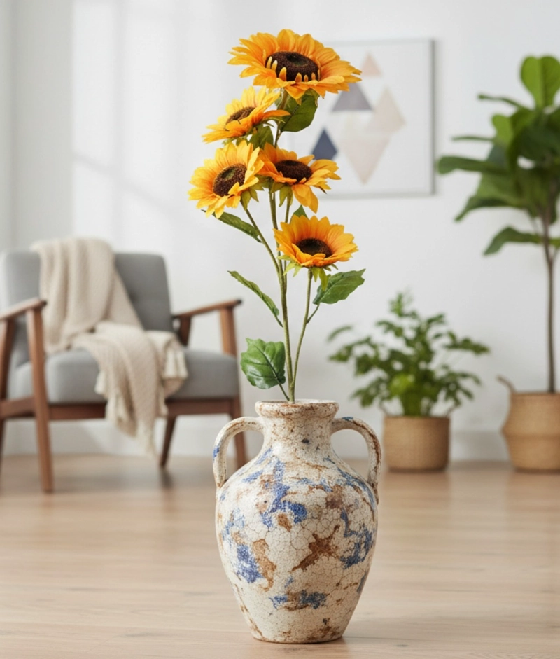 FLORES ARTIFICIALES RAMO DECORATIVO GIRASOLES ADORNO JHN - 8