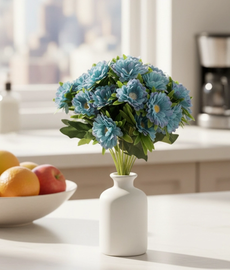 FLORES ARTIFICIALES RAMO CRISANTEMOS FLORAL DECORACION JHN - 10